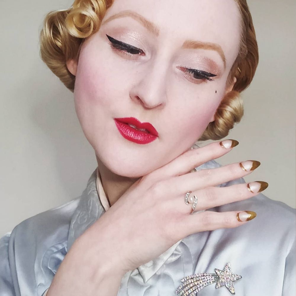 Reverse half moon manicure