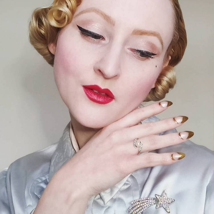 Reverse half moon manicure