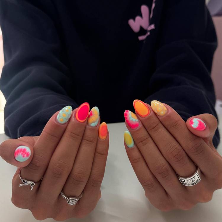 Bright and Bold Mid-Length Nails
