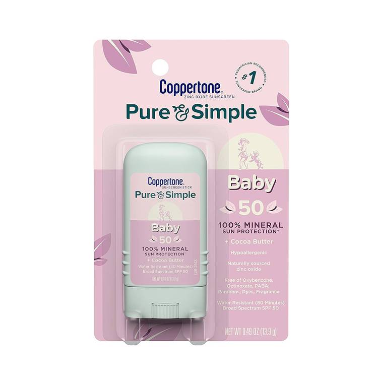Coppertone Pure & Simple Baby SPF 50 Mineral Stick ($8)
