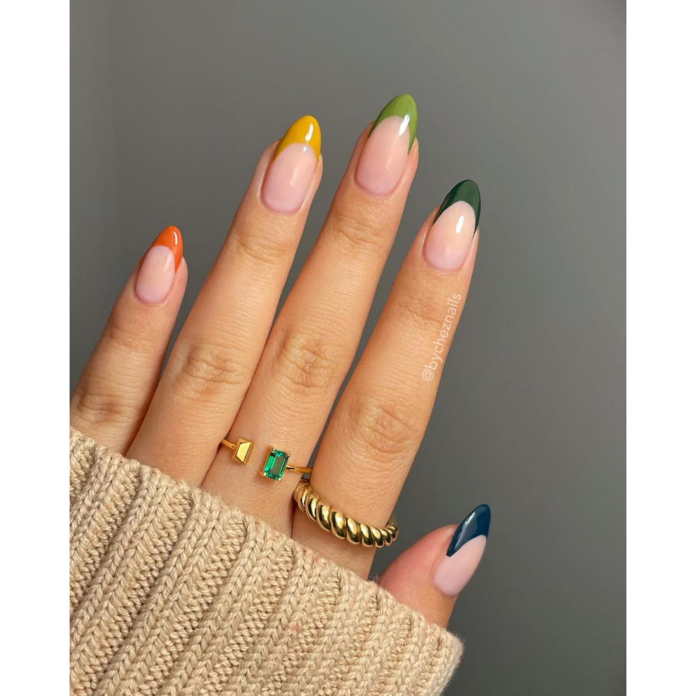 Rainbow French Tips