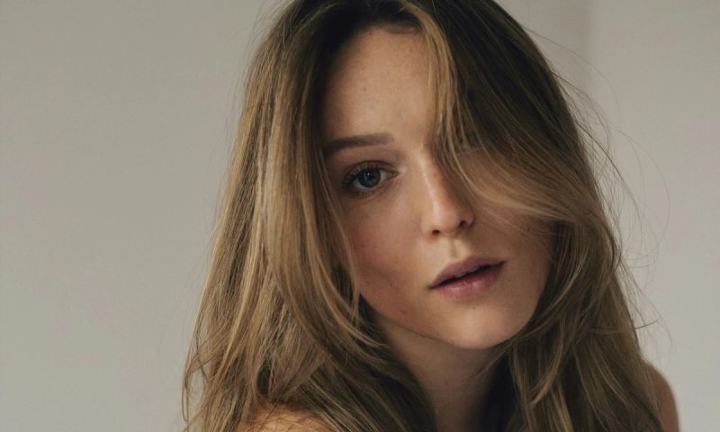 woman with flowy hair