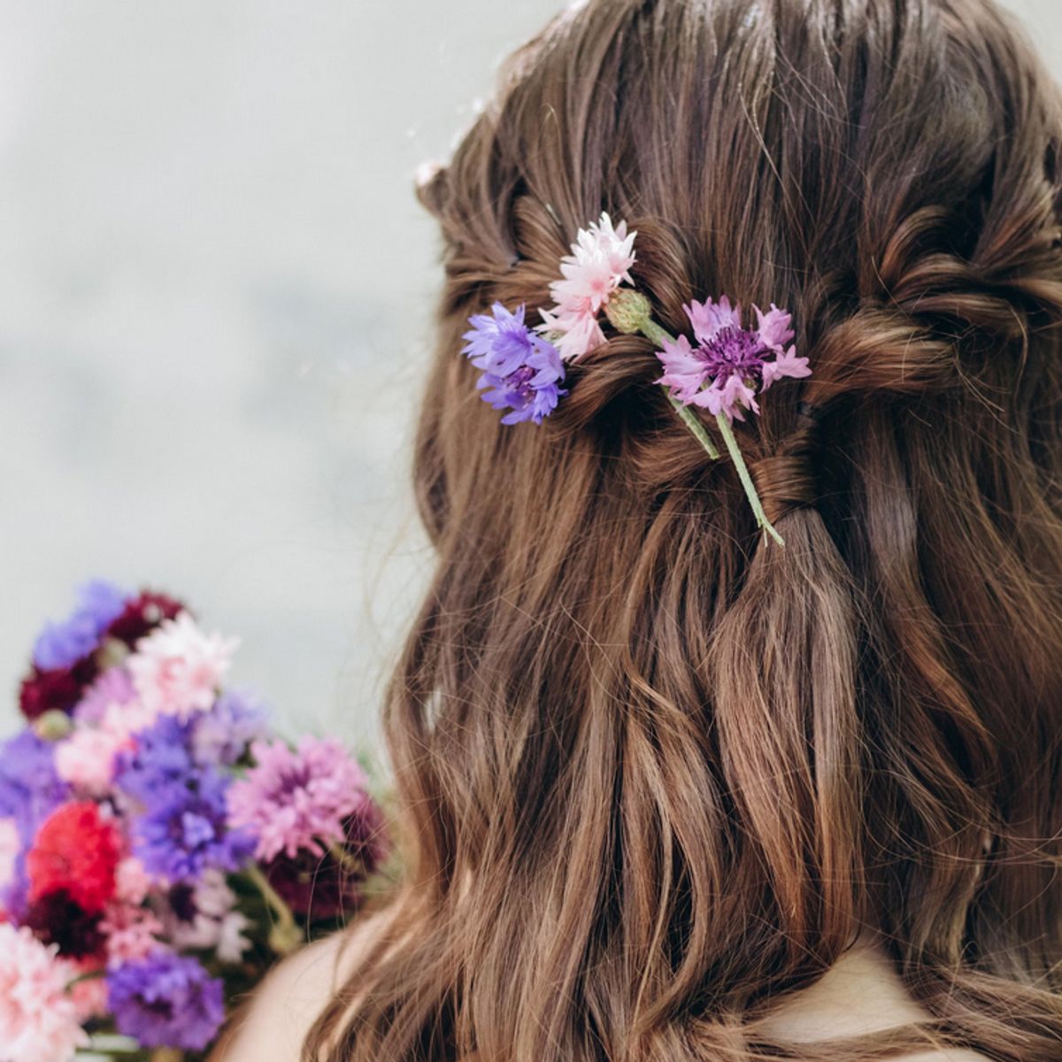 bridal floral updo