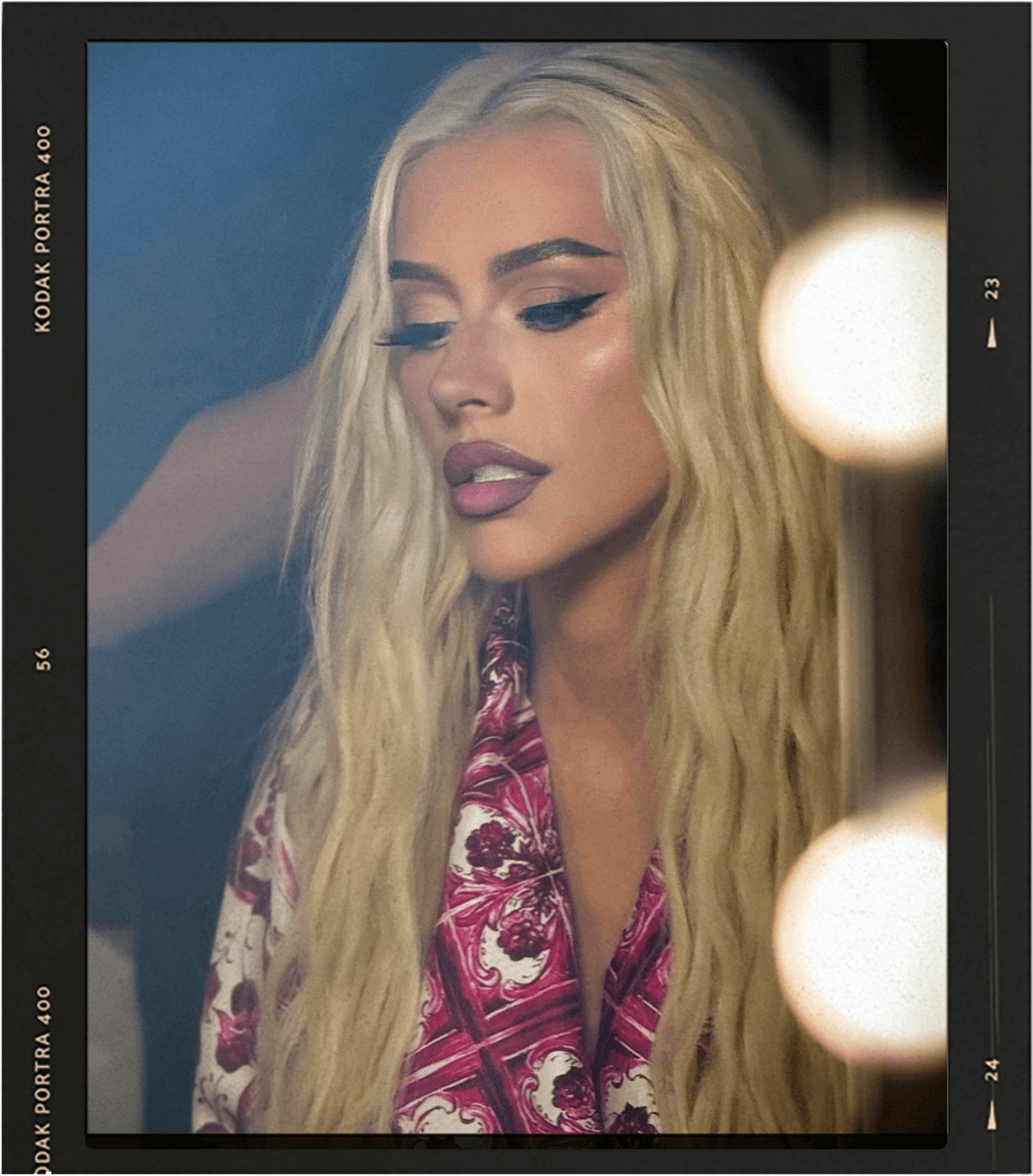 Christina Aguilera getting. makeup done