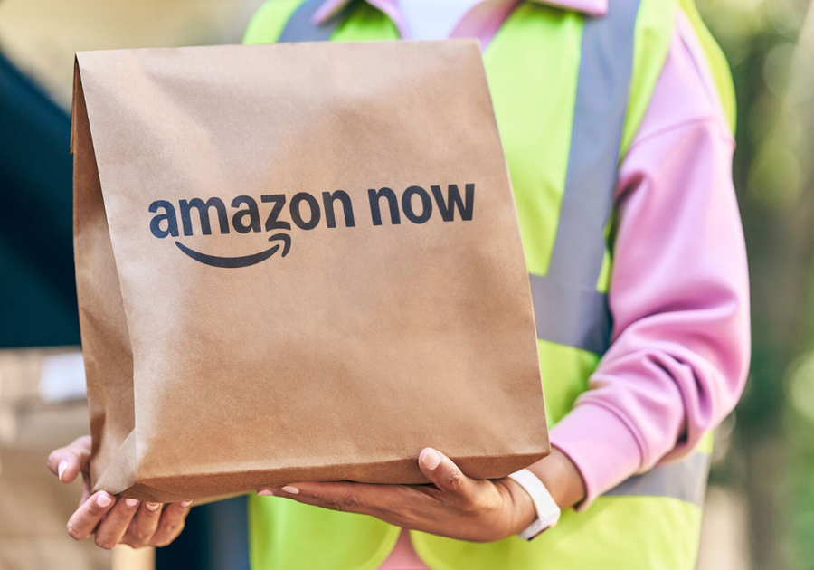 Amazon Now delivery bag with beauty and personal-care essentials available for 30-minute delivery