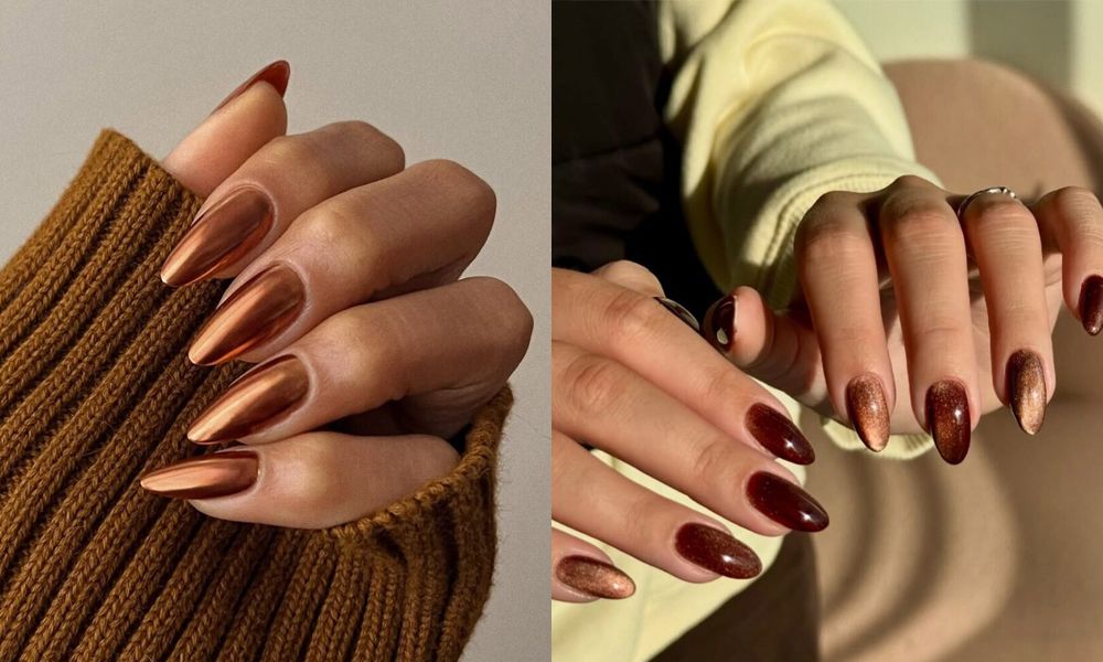 glass brown nails