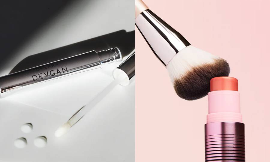 Dr. Lara Devgan lip plumper and Dibs makeup brush