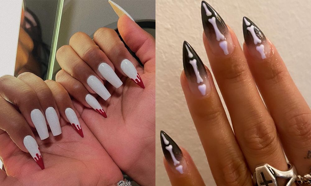 halloween-themed manicures
