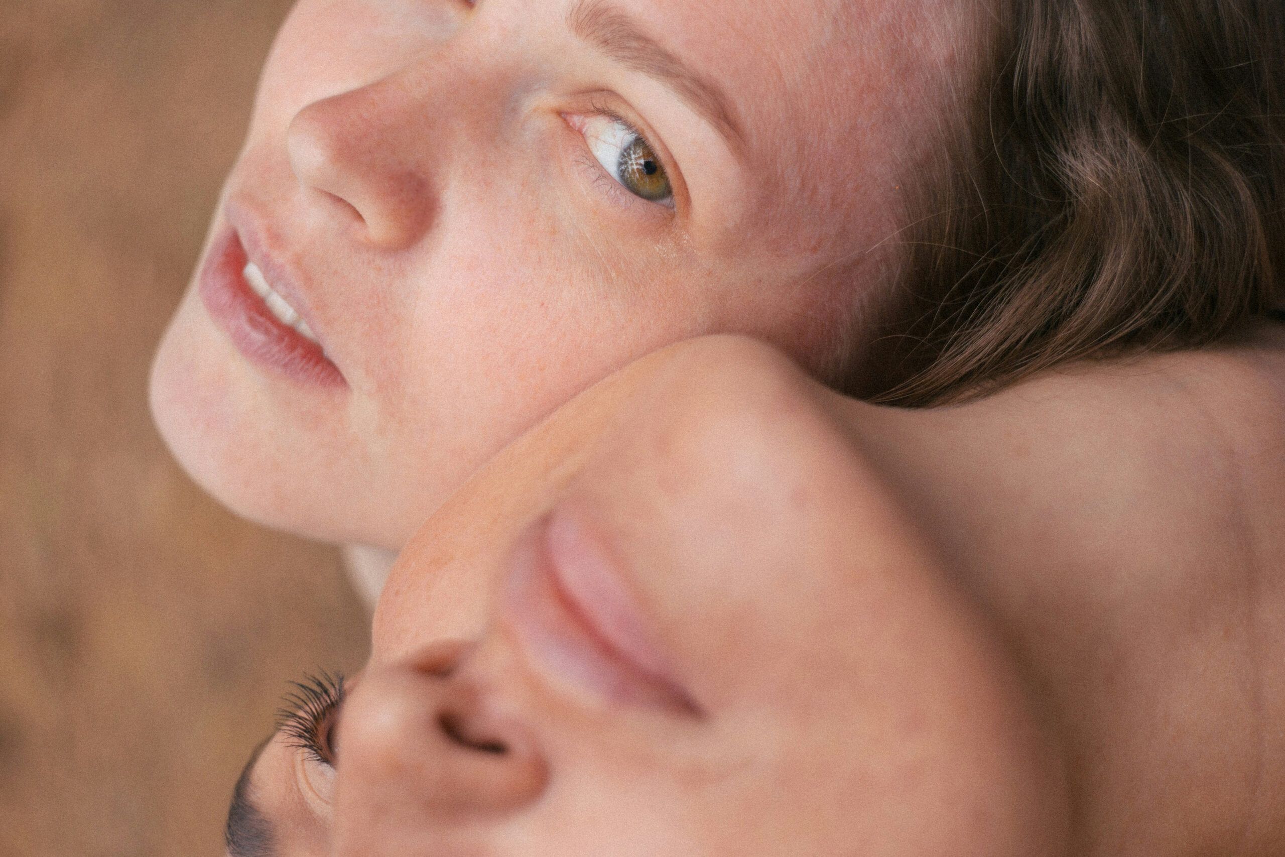 up close of two women's faces