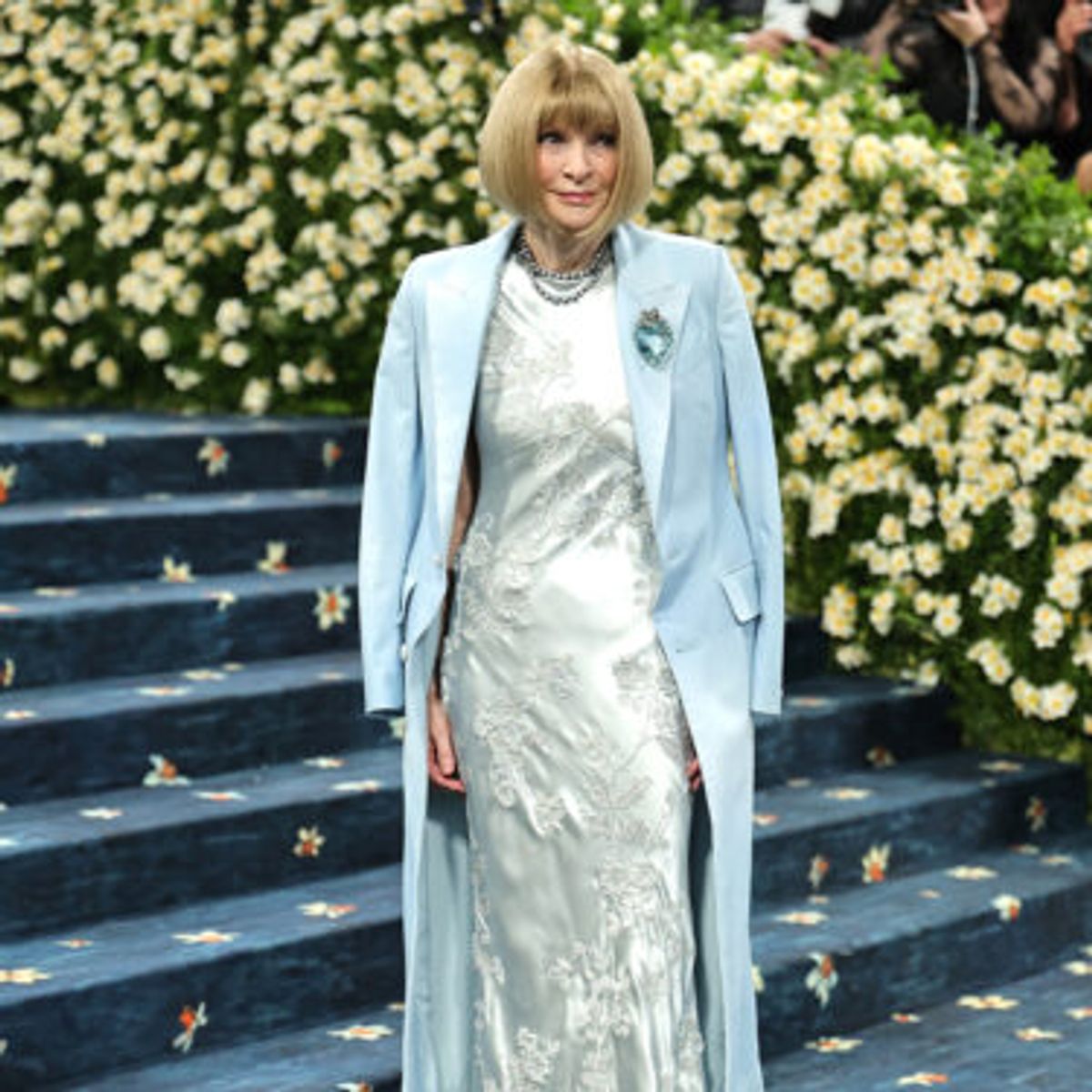 Anna Wintour, Met Gala Chair, attends the 2025 Met Gala Celebrating "Superfine: Tailoring Black Style" at Metropolitan Museum of Art on May 05, 2025 in New York City.