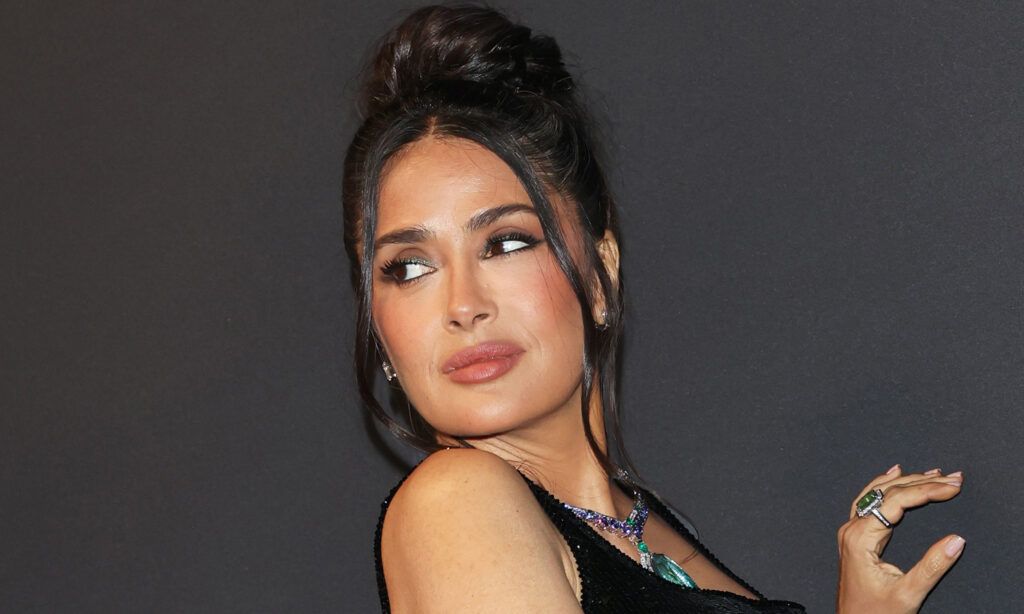 Salma Hayek attends the 2025 Kering Women In Motion Awards during The 78th Annual Cannes Film Festival at Place de la Castre on May 18, 2025 in Cannes, France.