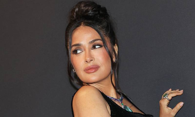 Salma Hayek attends the 2025 Kering Women In Motion Awards during The 78th Annual Cannes Film Festival at Place de la Castre on May 18, 2025 in Cannes, France.