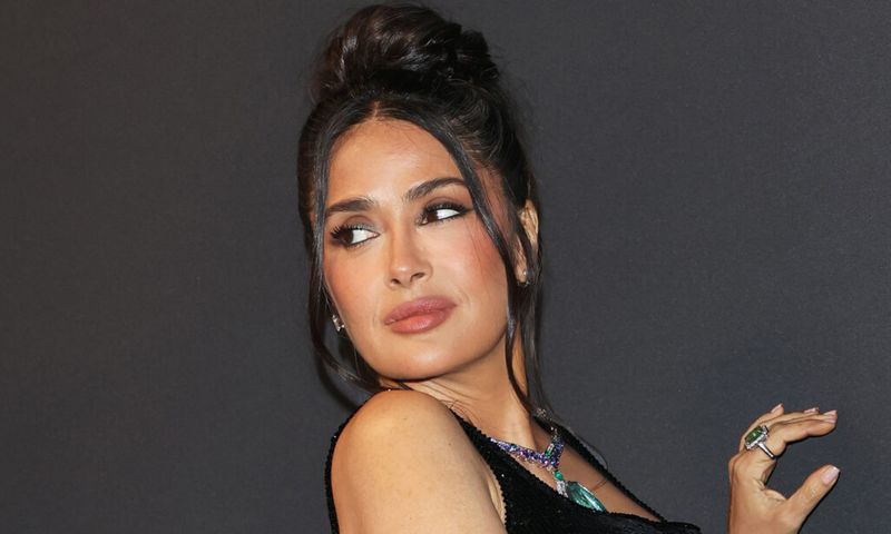 Salma Hayek attends the 2025 Kering Women In Motion Awards during The 78th Annual Cannes Film Festival at Place de la Castre on May 18, 2025 in Cannes, France.