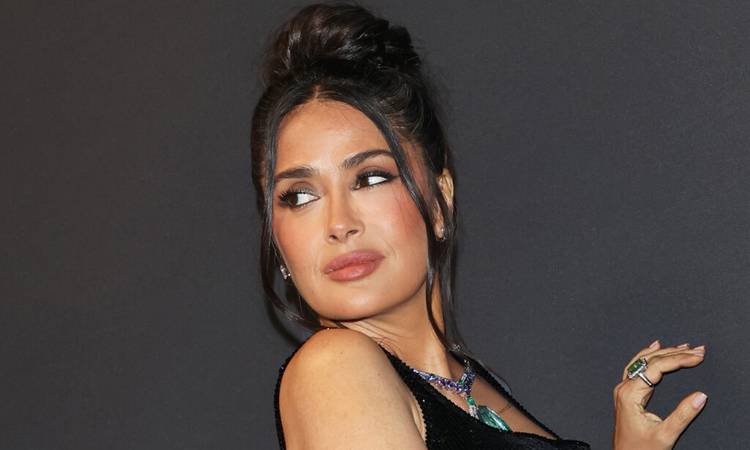 Salma Hayek attends the 2025 Kering Women In Motion Awards during The 78th Annual Cannes Film Festival at Place de la Castre on May 18, 2025 in Cannes, France.