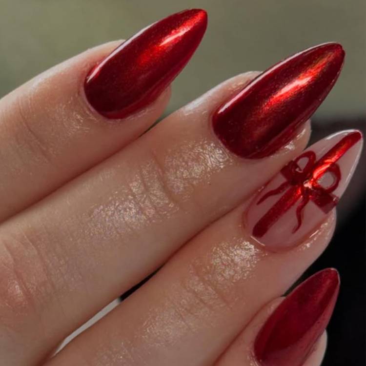 Ruby Red Chrome With a Bow