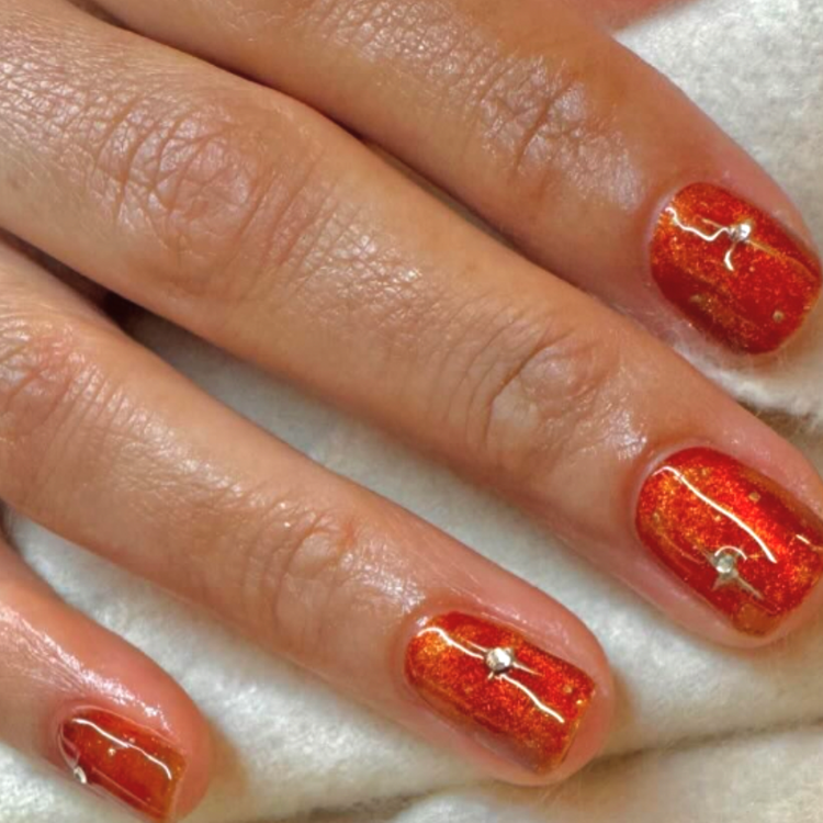 Blood Orange Velvet Tips