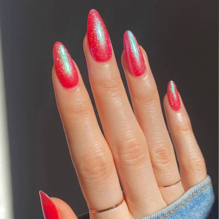 Iridescent red