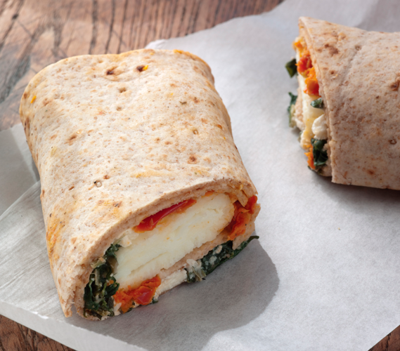 Spinach and Feta Breakfast Wrap