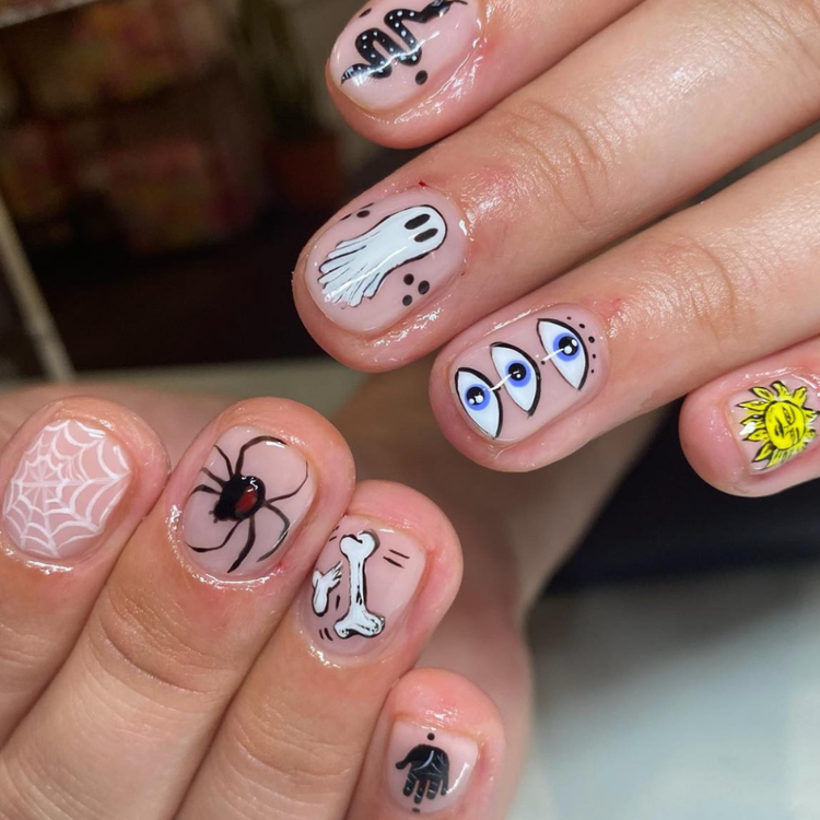Subtle Spooky Nails