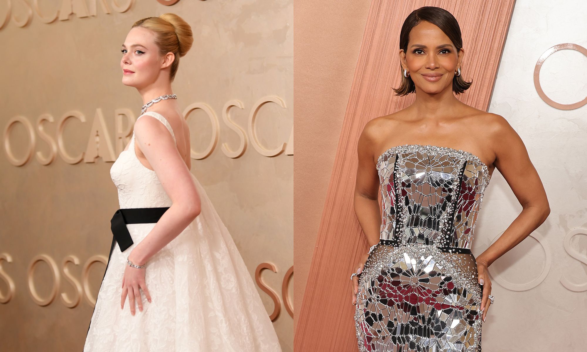 Elle Fanning and Halle Berry at the 2025 Academy Awards