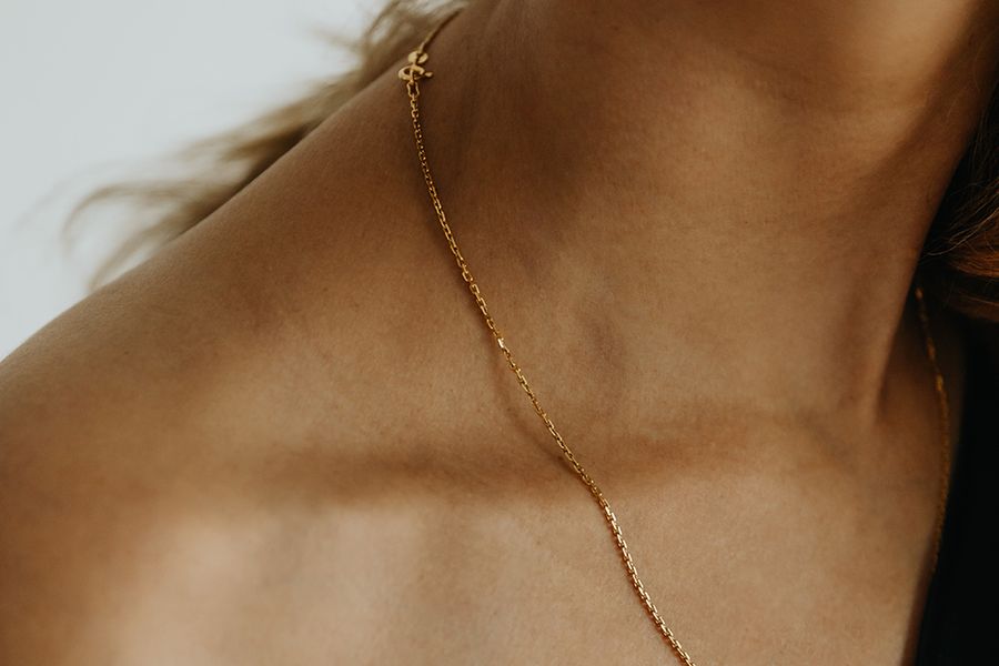 woman's neck and collarbone