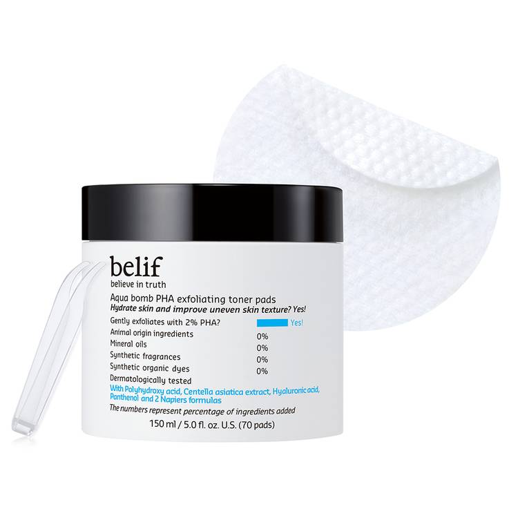 belif Aqua Bomb PHA Exfoliating Toner Pads