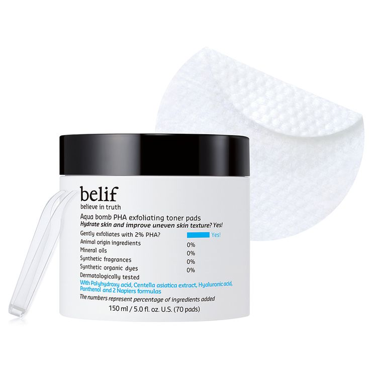 belif Aqua Bomb PHA Exfoliating Toner Pads