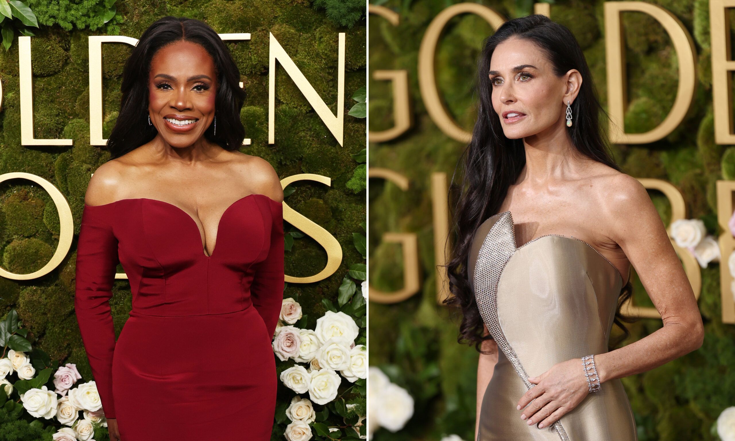 Sheryl Lee Ralph and Demi Moore at the 2025 Golden Globe Awards