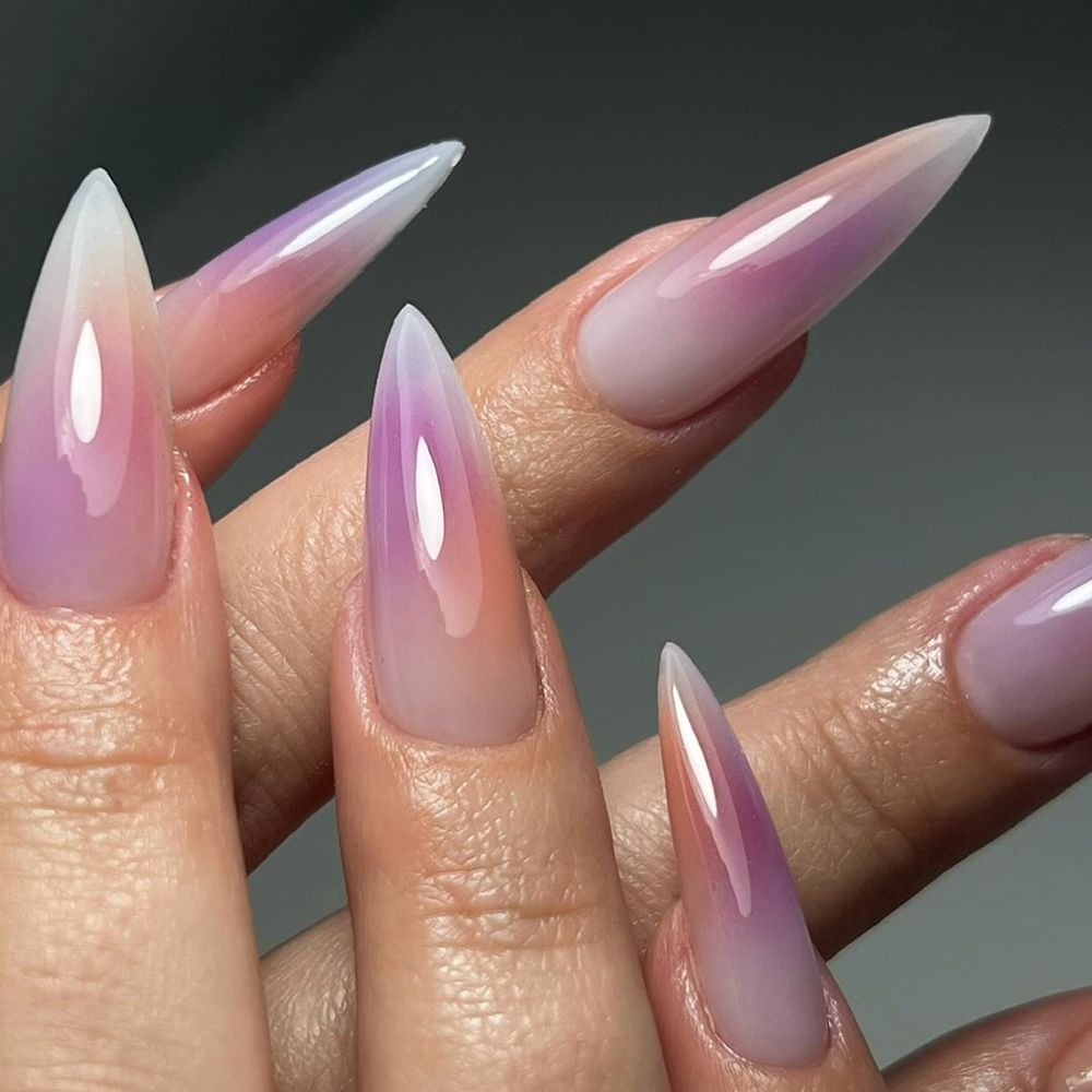 sunset stiletto nails