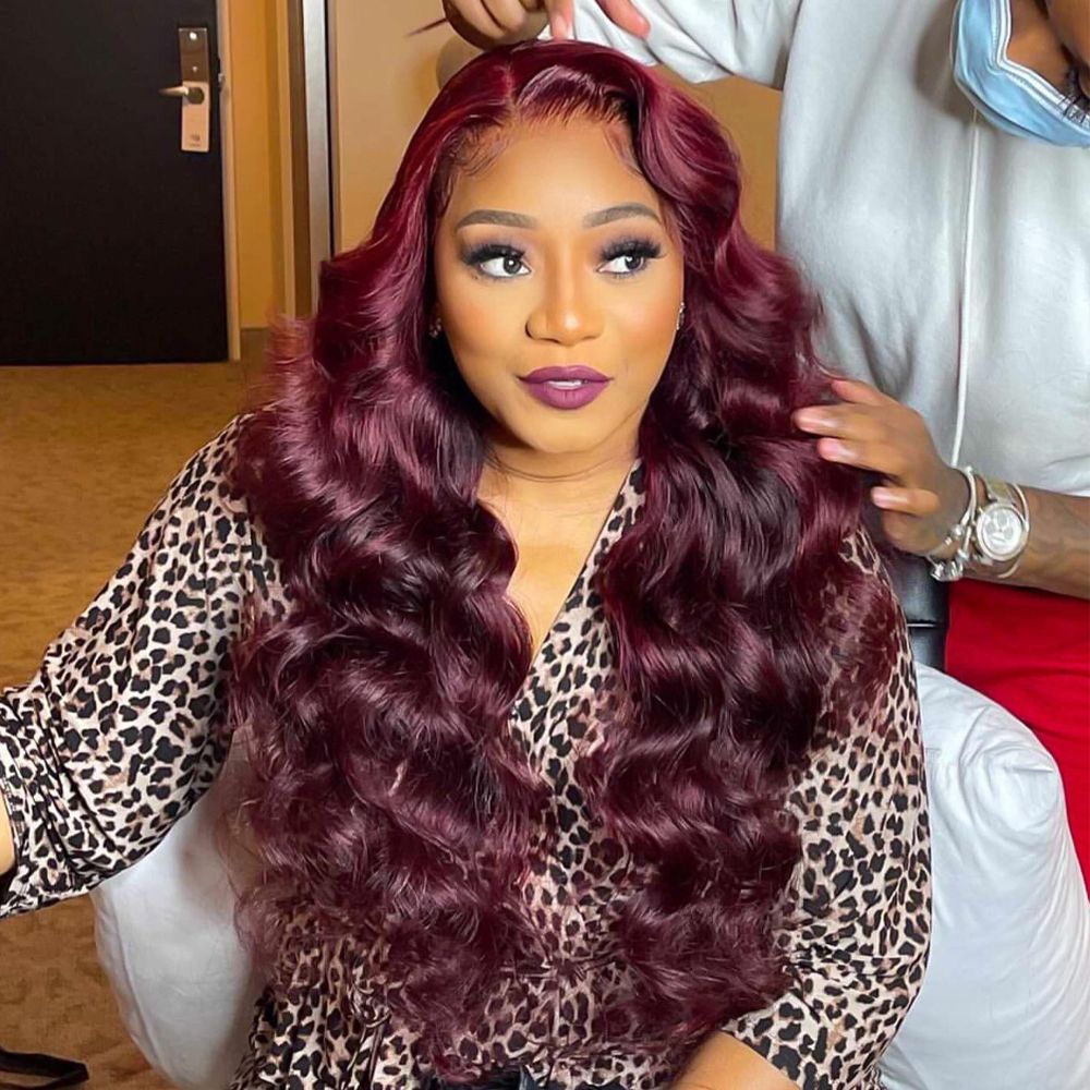 Long chocolate cherry hair