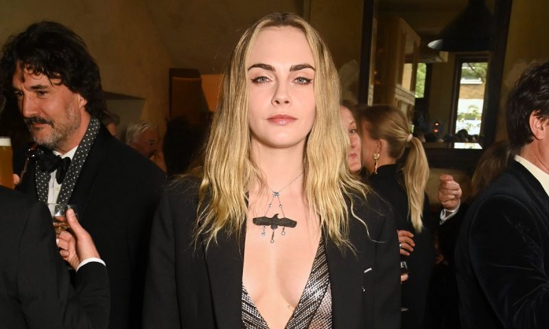 Cara Delevingne attends a pre-drinks reception for the World Premiere of "Ocean With David Attenborough" at The Pelican, Notting Hill, on May 6, 2025 in London, England.