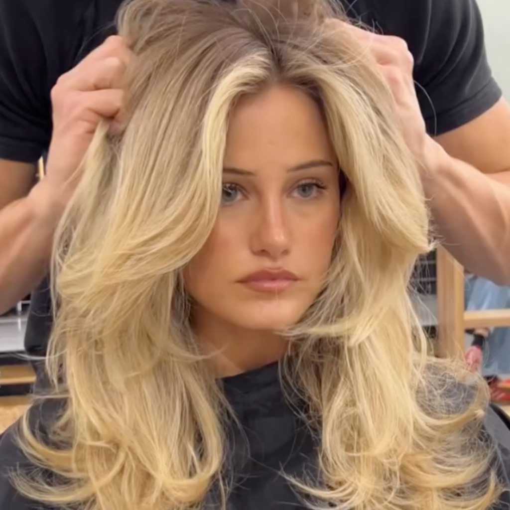 camel coat blonde IG: @jamesplainhair