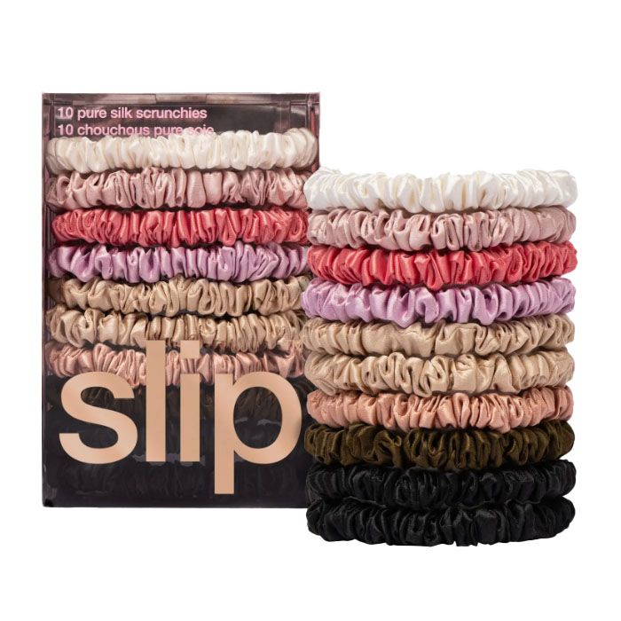 slip 10-Pack Assorted Skinny Silk Scrunchies