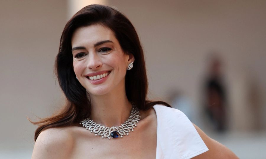 Anne Hathaway attends the Bulgari Aeterna High Jewelry Brand Event at Altare Della Patria on May 20, 2024 in Rome, Italy.