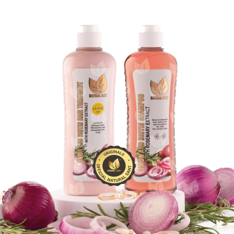 Natural Sant Onion Biotin and Rosemary Shampoo &amp; Treatment ($25)