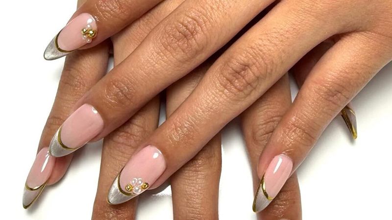 Glass French manicure