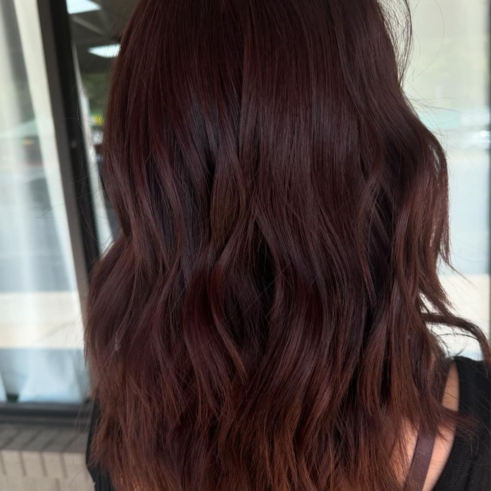 Dark chocolate cherry hair