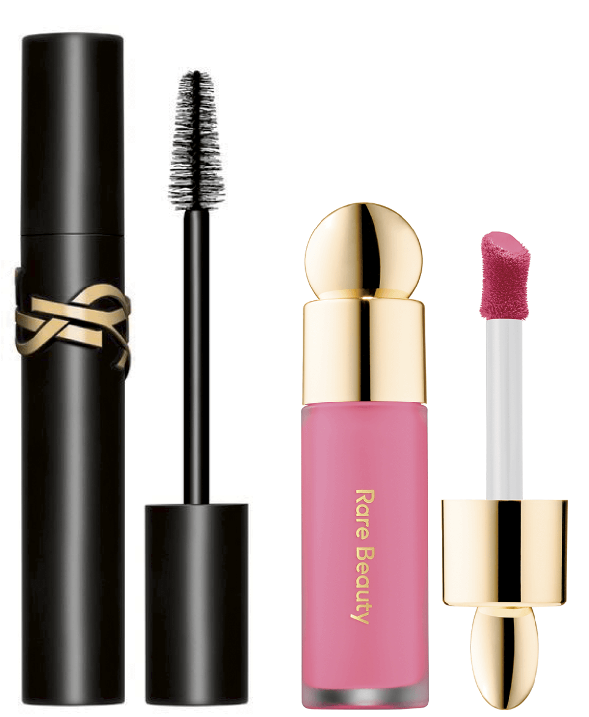 ysl and rare beauty makeup