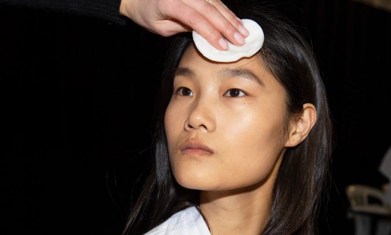 model using victoria beckham bioderma micellar water backstage