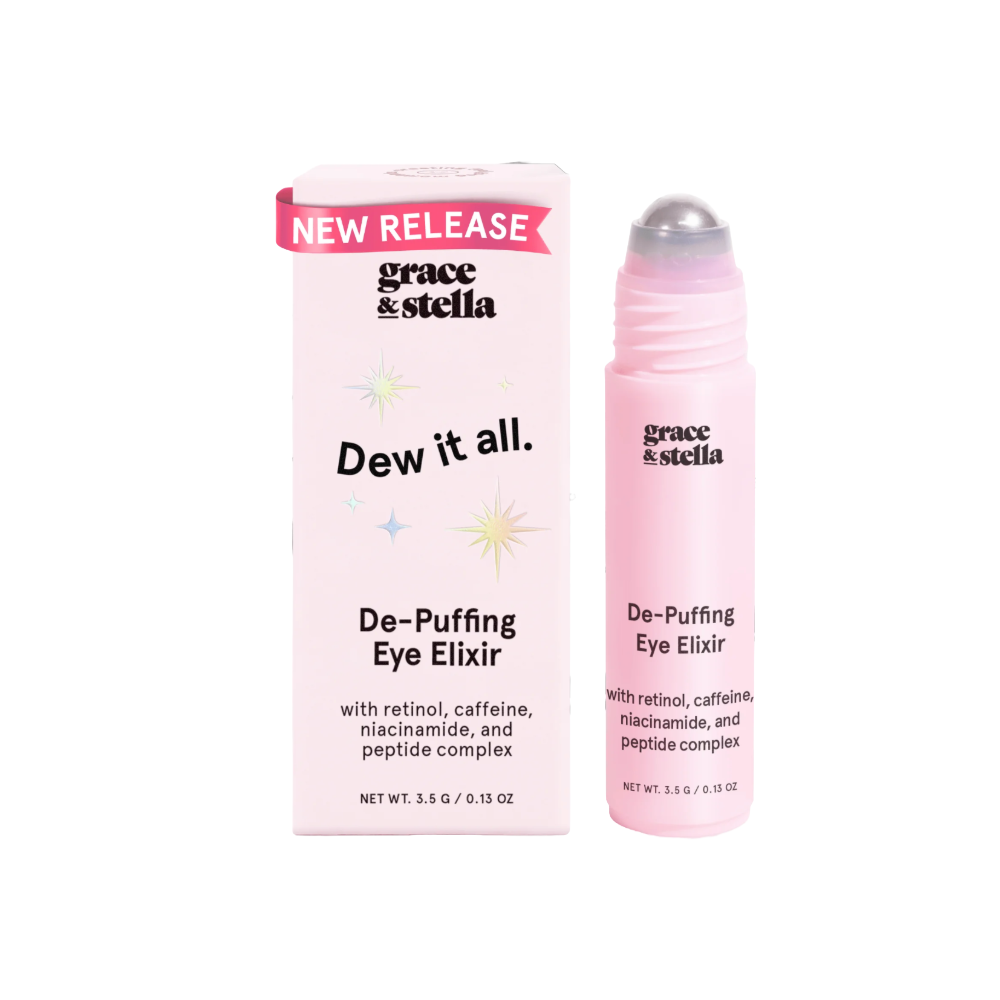 grace & stella de-puffing eye serum roller ($12)