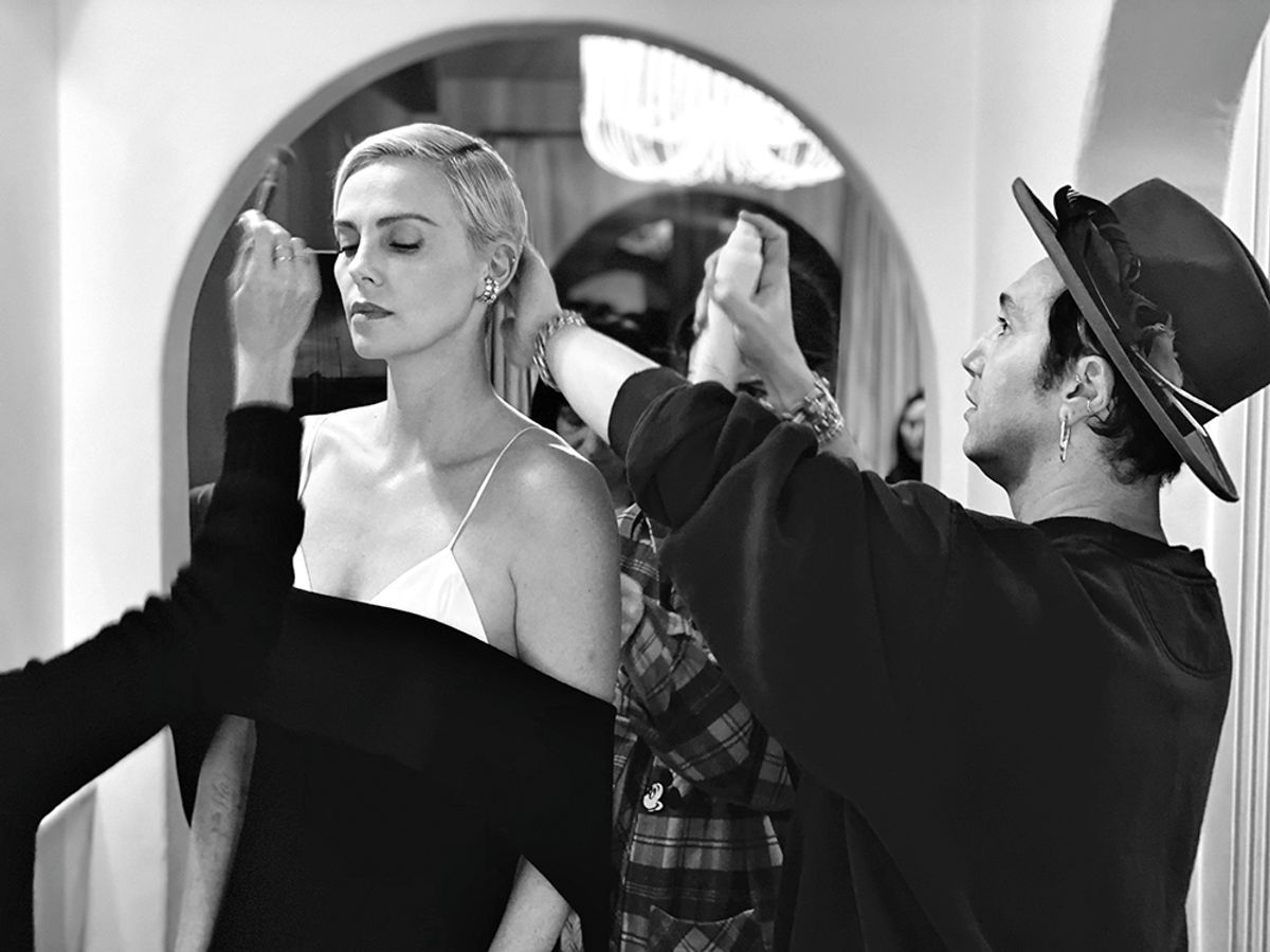 2020 pga awards, charlize theron, adir abergel, btsmakeup: sabrina bedranistylist: leslie fremar