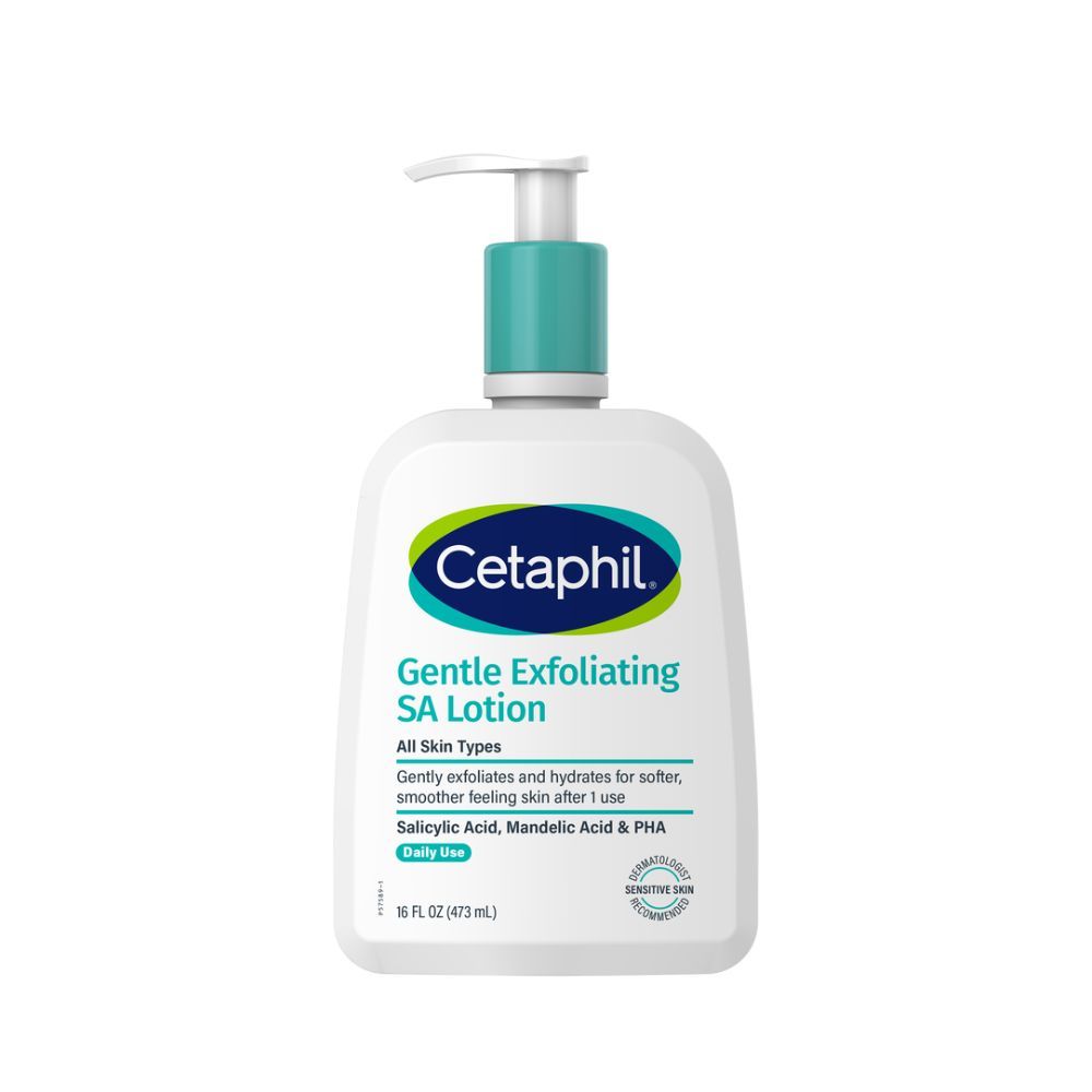 A container of Cetaphil GENTLE EXFOLIATING SA BODY LOTION