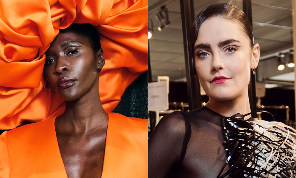 model for Christian Siriano and Borghese nyfw ss 2026