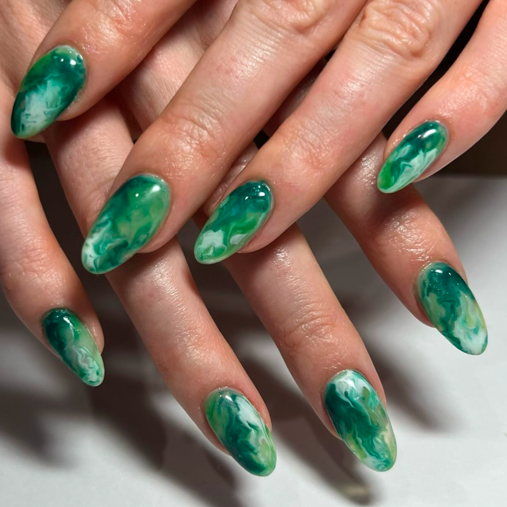Green Marble Nails