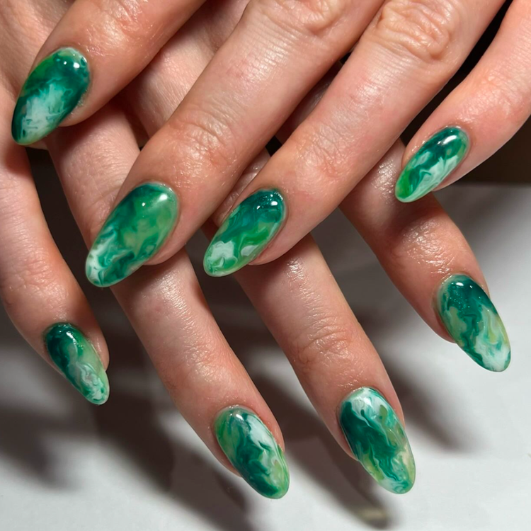 Green Marble Nails