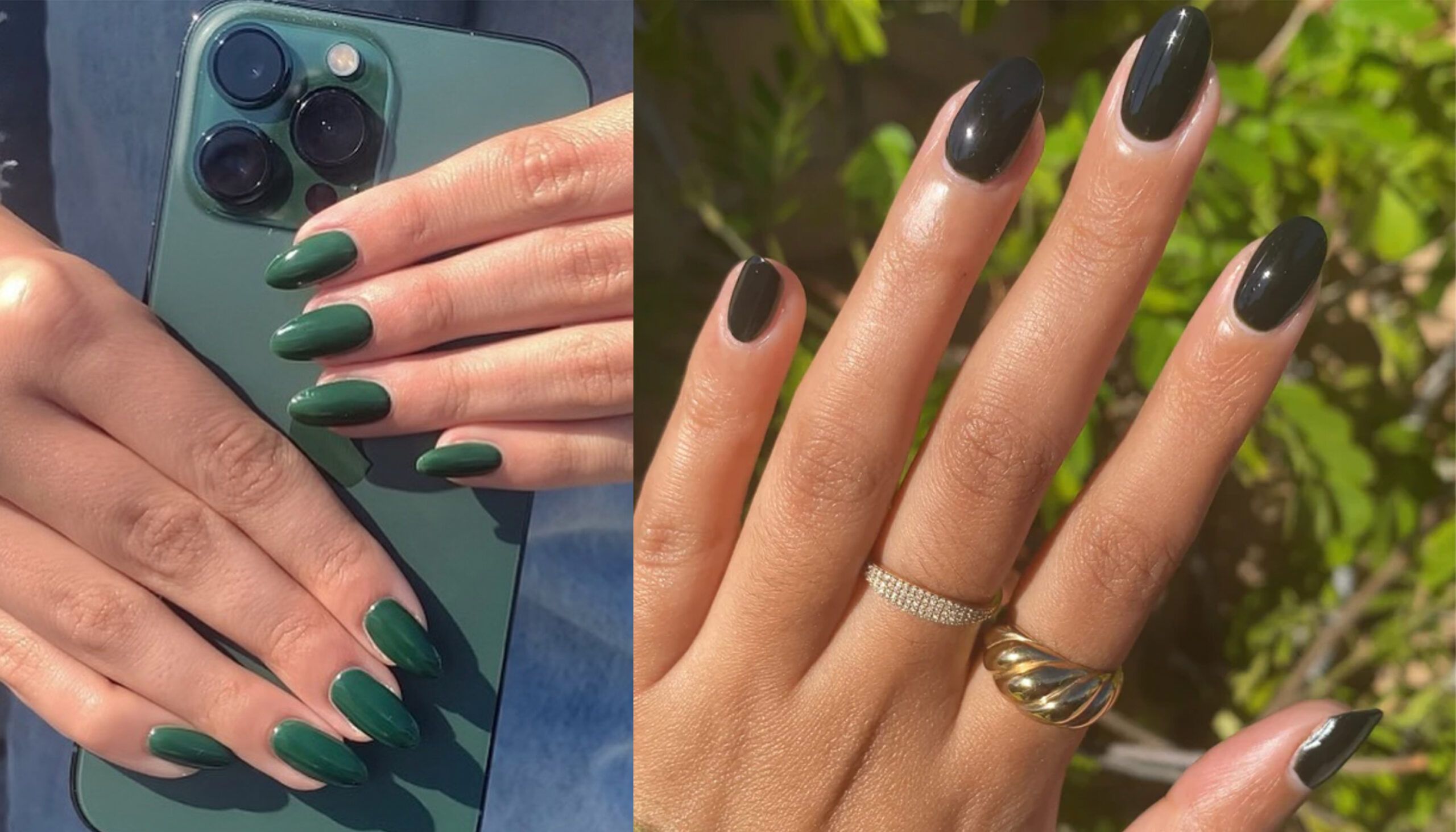 forest green nails