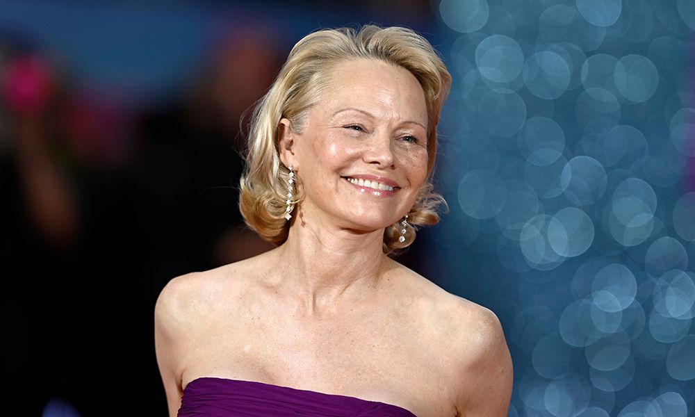 Pamela Anderson attends "The Naked Gun" UK Premiere at Cineworld Leicester Square on July 22, 2025 in London, England.