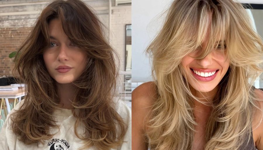 feathered bangs