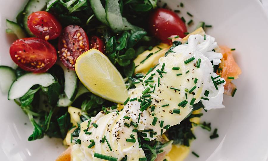 eggs and vegetables on a plate