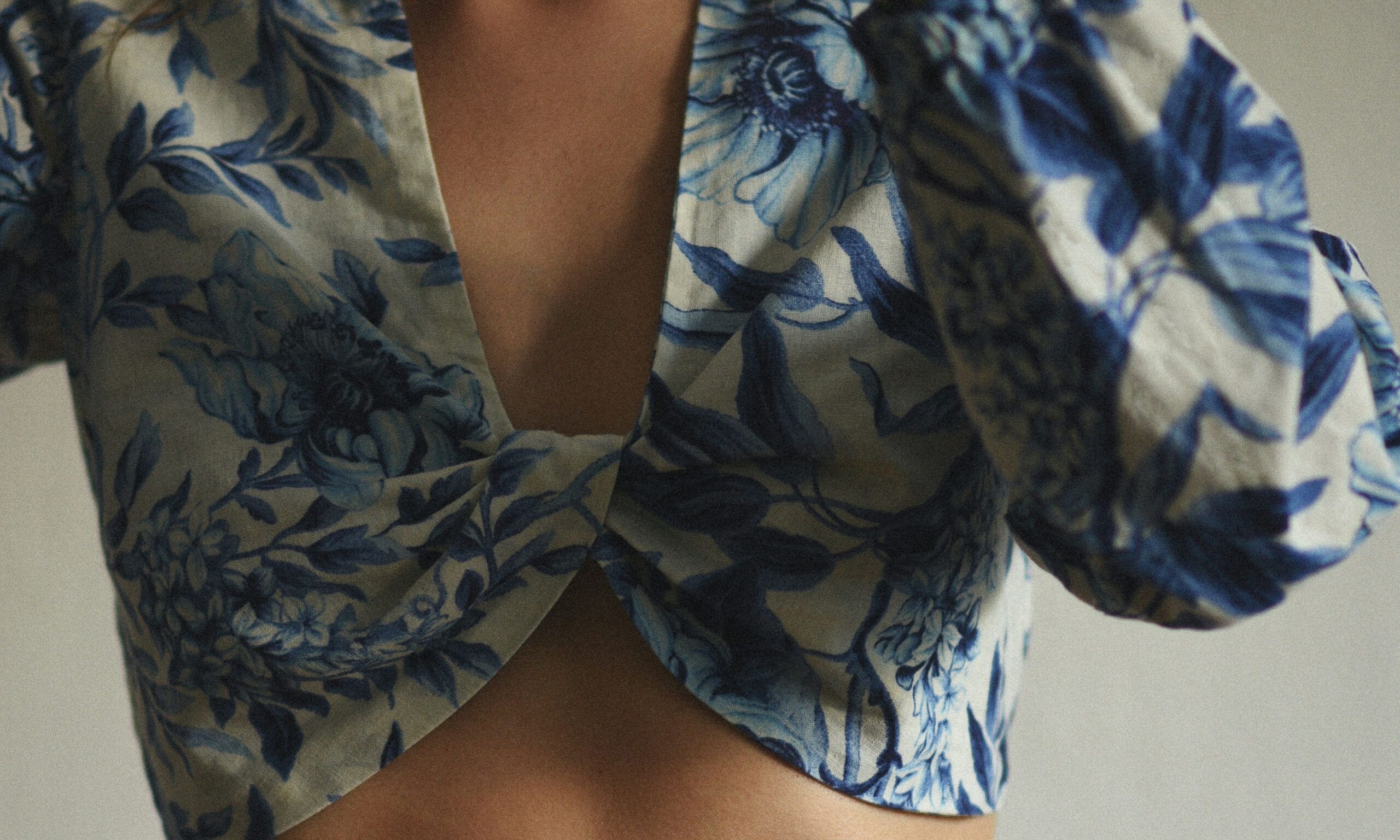 close up view of woman wearing a crop top